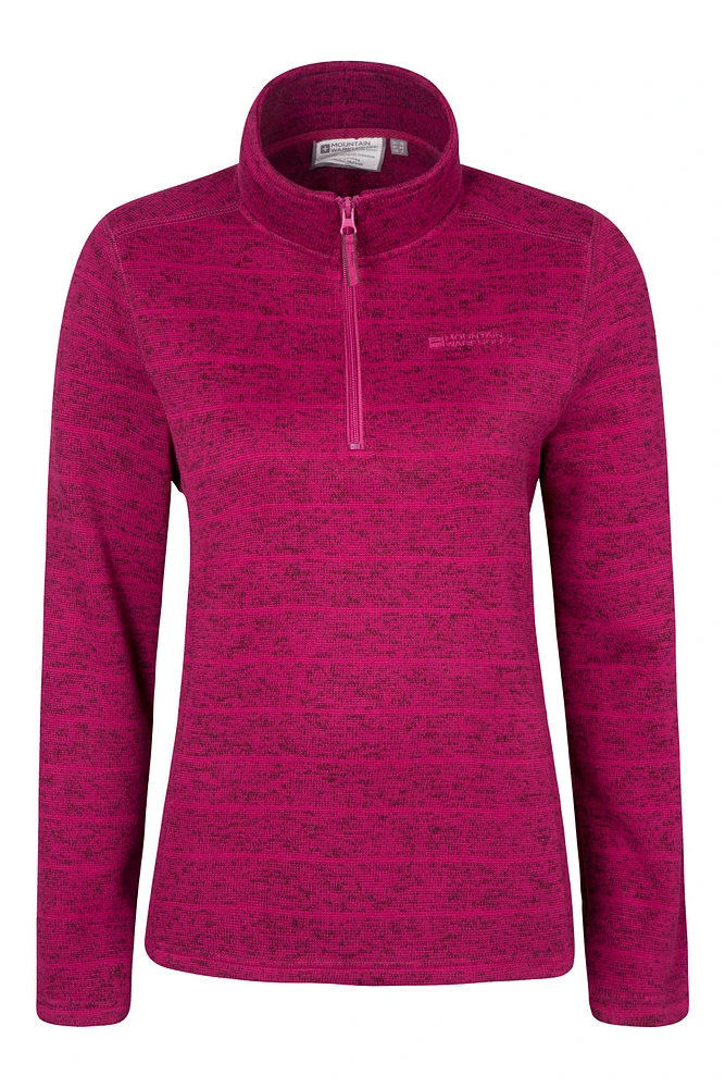 Idris Striped Womens Half Zip Fleece