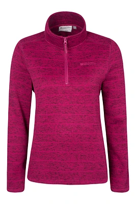 Idris Striped Womens Half Zip Fleece