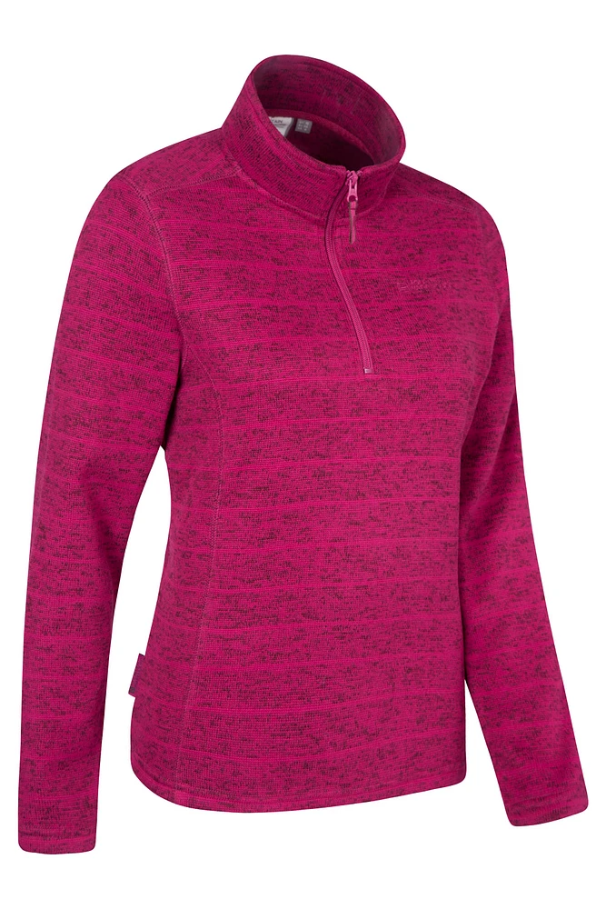 Idris Striped Womens Half Zip Fleece