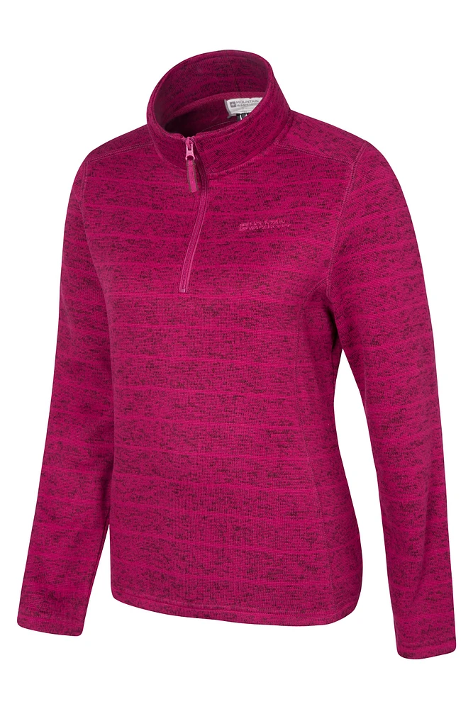 Idris Striped Womens Half Zip Fleece