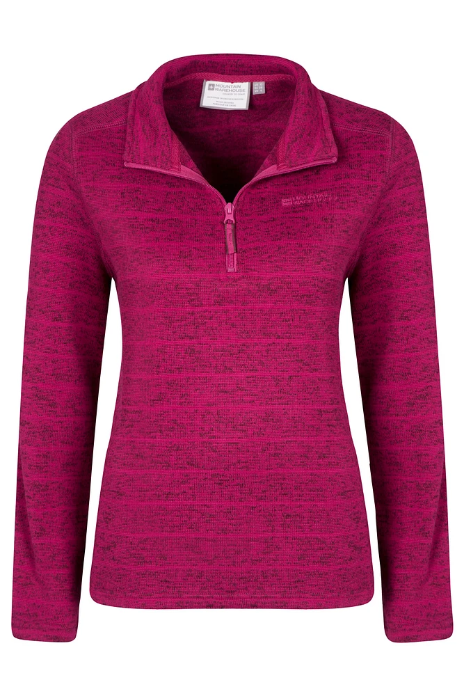 Idris Striped Womens Half Zip Fleece