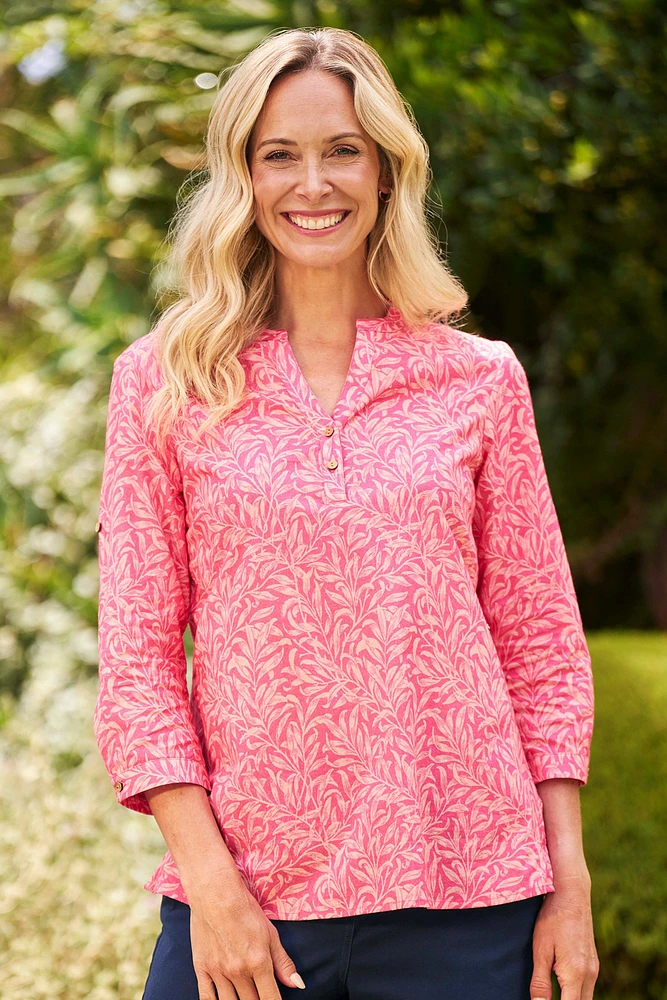Petra Printed Womens 3/4 Sleeve Shirt