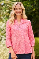 Petra Printed Womens 3/4 Sleeve Shirt