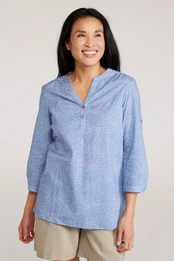 Petra Printed Womens 3/4 Sleeve Shirt