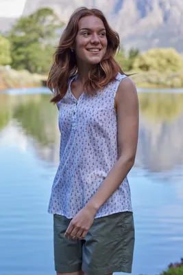 Petra Womens Printed Sleeveless Shirt