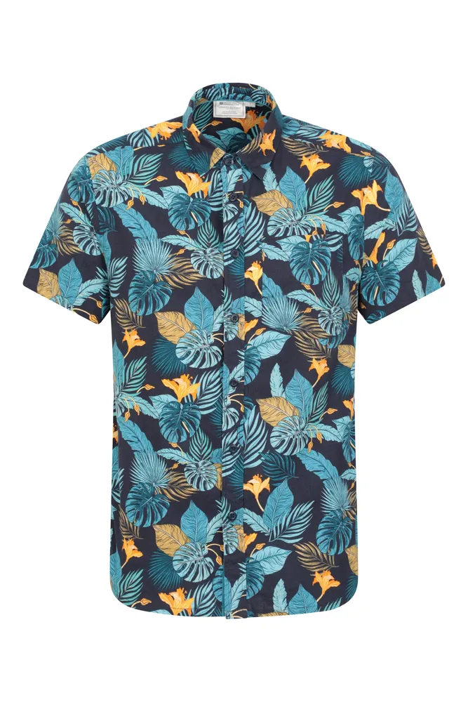 Tropical Printed Mens Short Sleeved Shirt