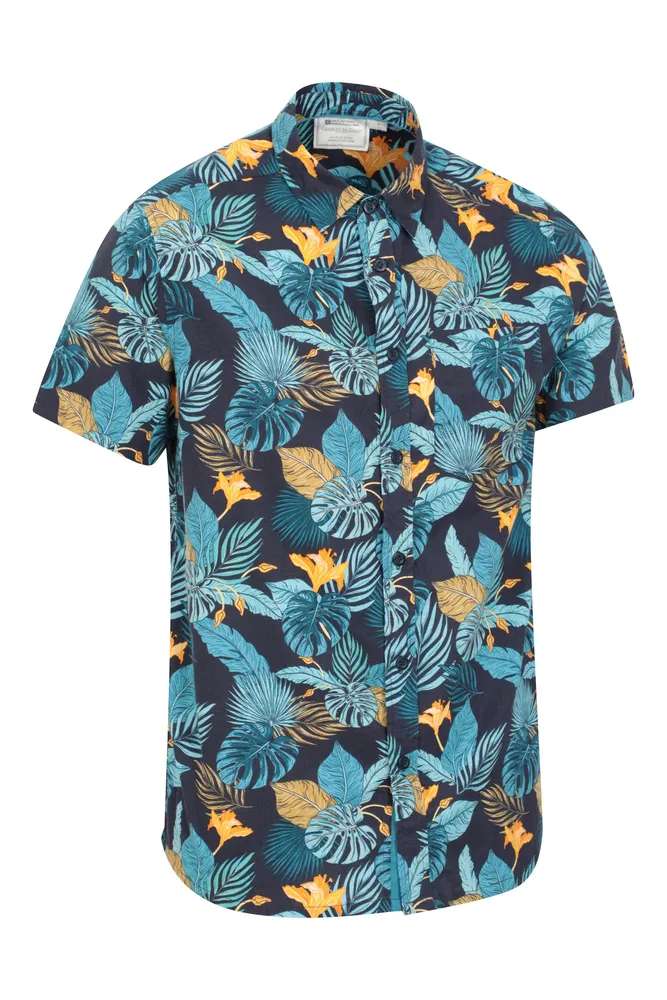 Tropical Printed Mens Short Sleeved Shirt