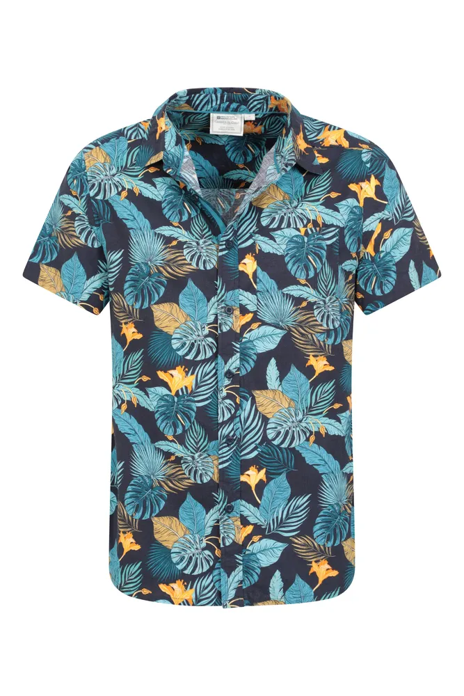 Tropical Printed Mens Short Sleeved Shirt