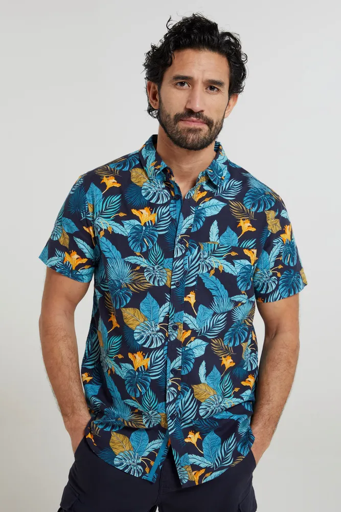 Tropical Printed Mens Short Sleeved Shirt