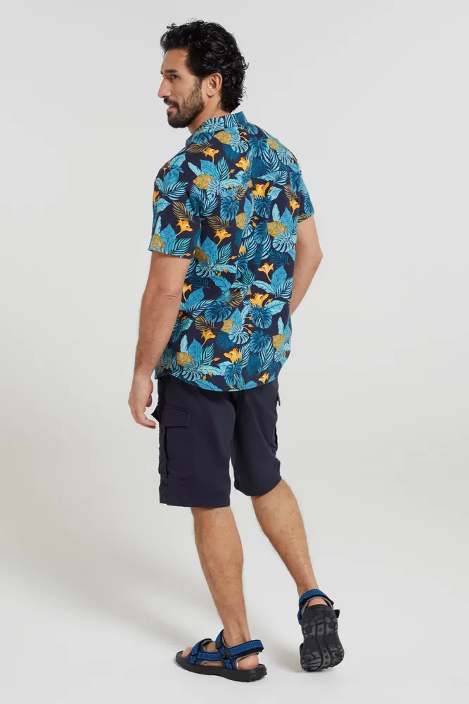 Tropical Printed Mens Short Sleeved Shirt