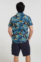 Tropical Printed Mens Short Sleeved Shirt