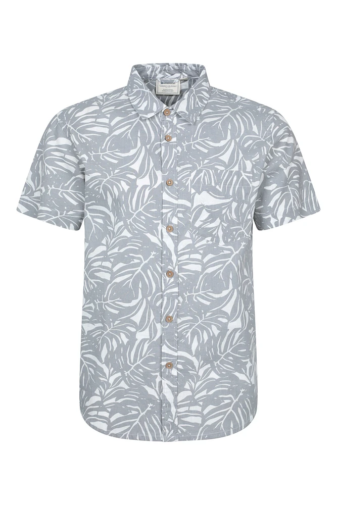 Tropical Printed Mens Short Sleeved Shirt