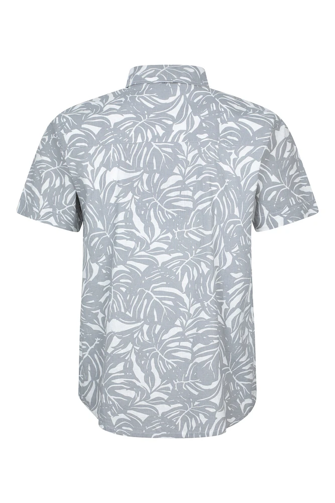 Tropical Printed Mens Short Sleeved Shirt