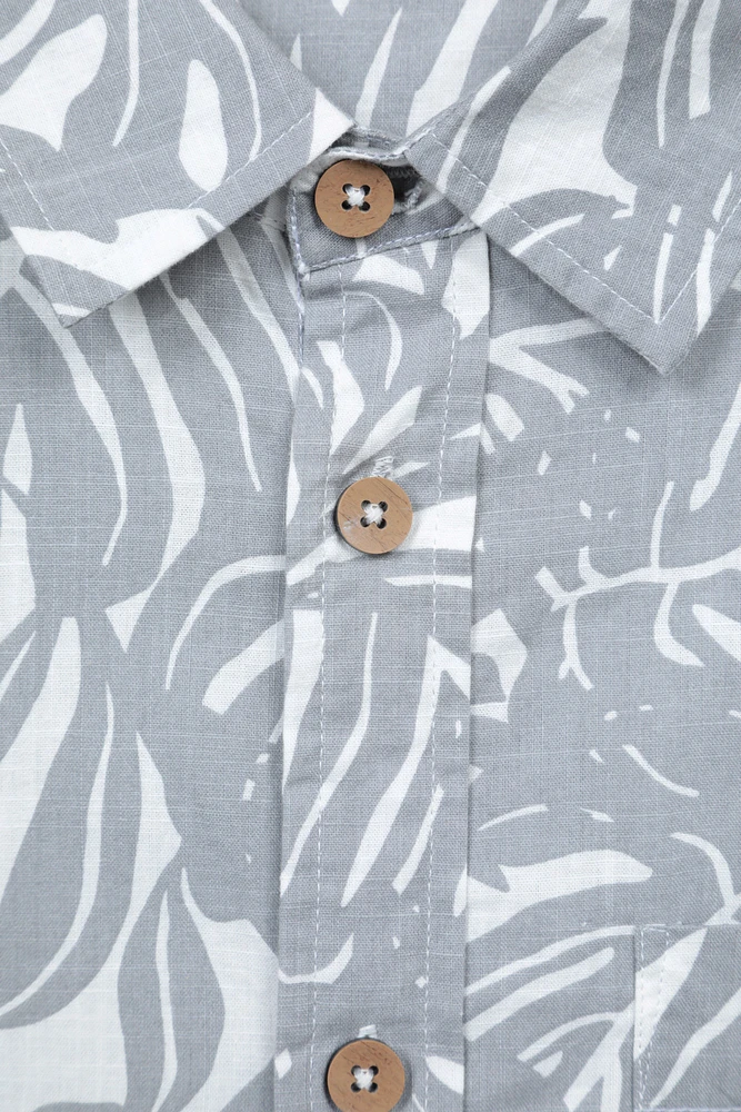 Tropical Printed Mens Short Sleeved Shirt