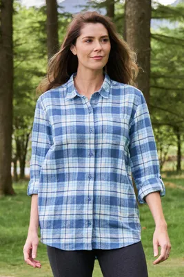 Balsam Womens Brushed Long Line Flannel Shirt