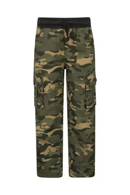 Pull Up Kids Jersey Lined Cargo Pants