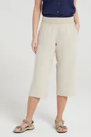 Skye Linen Blend Womens Capri Pants