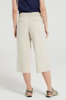 Skye Linen Blend Womens Capri Pants