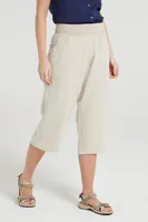 Skye Linen Blend Womens Capri Pants