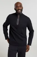 Beta Contrast Mens Zip-Neck Top