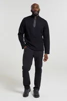 Beta Contrast Mens Zip-Neck Top