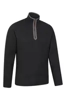 Beta Contrast Mens Zip-Neck Top