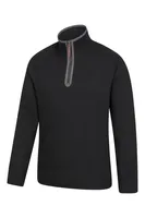 Beta Contrast Mens Zip-Neck Top