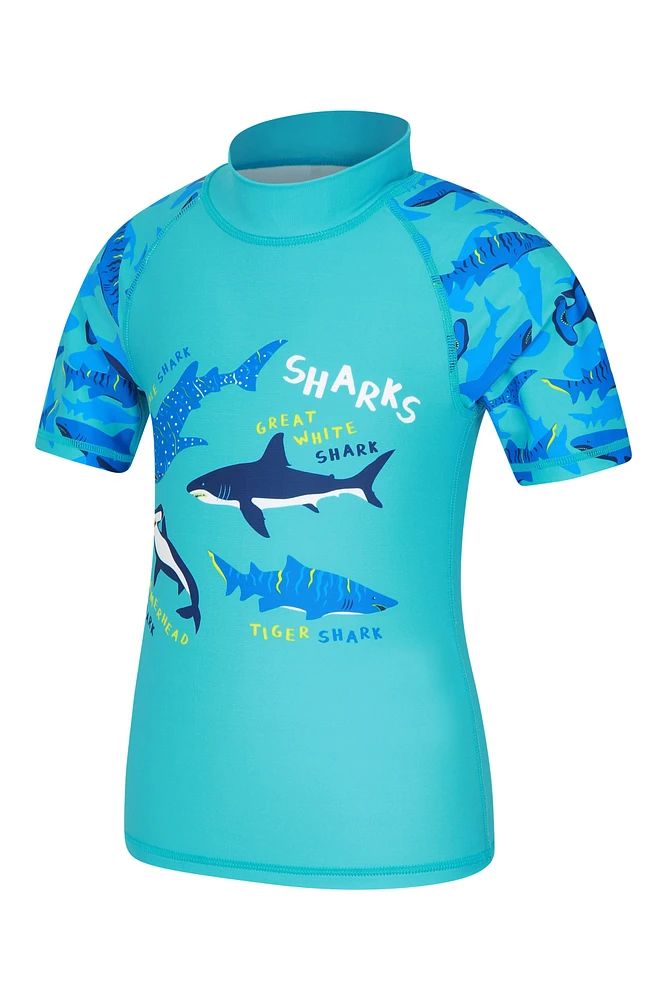 Printed Kids Rash Guard and Shorts