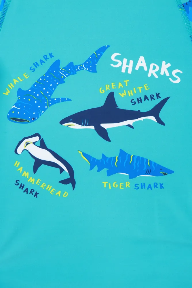Printed Kids Rash Guard and Shorts
