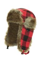 Gingham Check Mens Trapper Hat