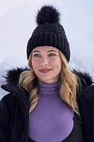 Lisbon Sherpa Lined Womens Thermal Pom-Pom Beanie