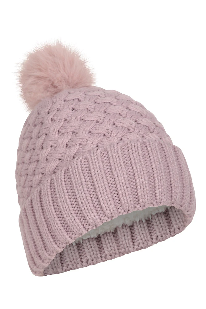 Lisbon Sherpa Lined Womens Thermal Pom-Pom Beanie