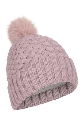Lisbon Sherpa Lined Womens Thermal Pom-Pom Beanie