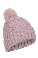 Lisbon Sherpa Lined Womens Thermal Pom-Pom Beanie