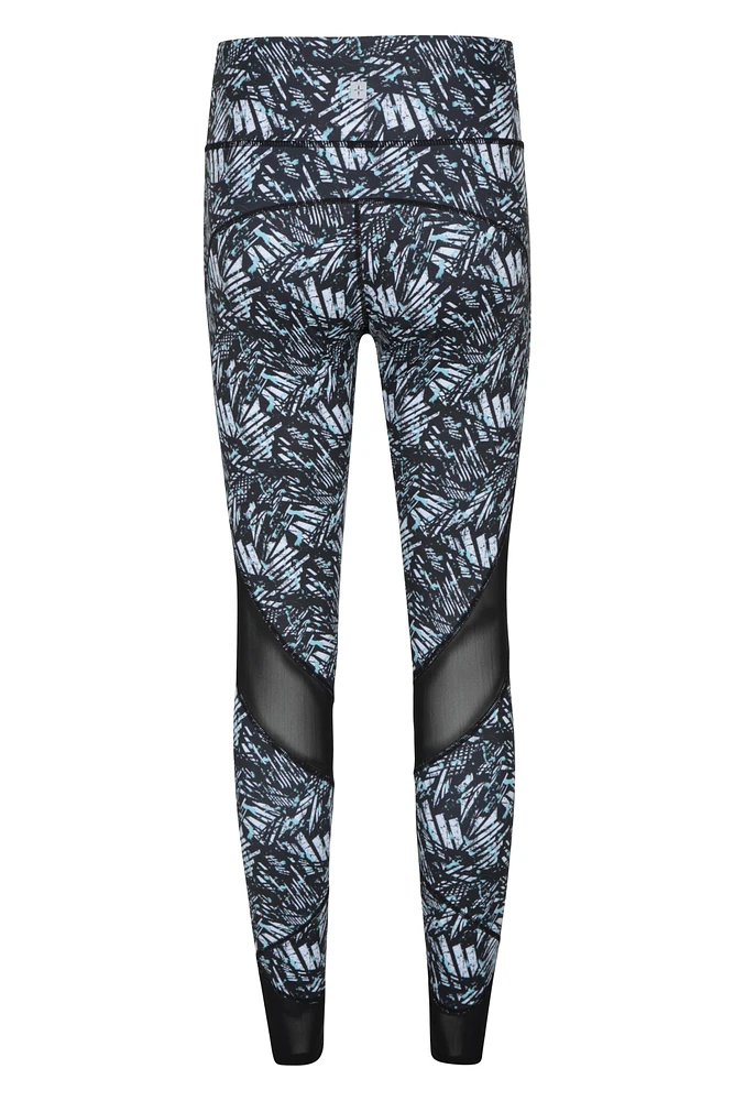 Patterned High-Waisted Panelled Womens Leggings