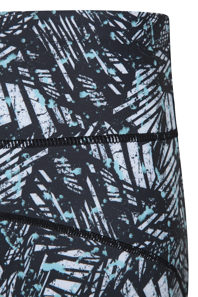 Patterned High-Waisted Panelled Womens Leggings