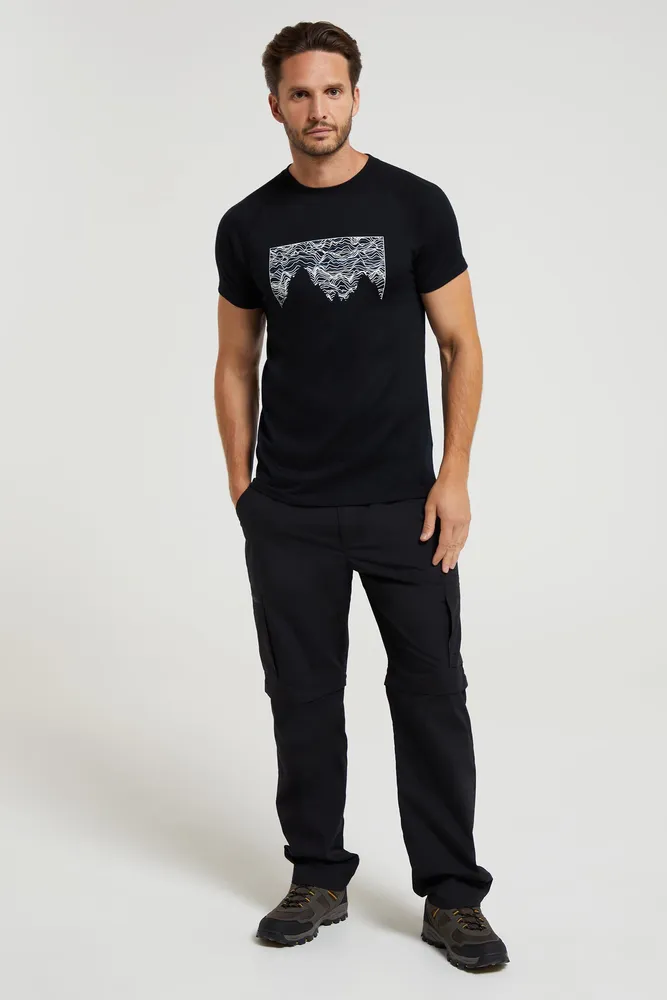 Quest Mens Printed Merino Thermal T-Shirt