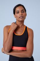 Colour Block Womens Mid Support Sports Bra
