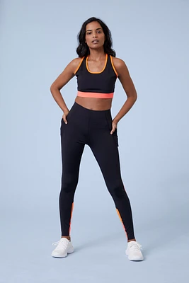 Colour Block Womens Bonded Leggings