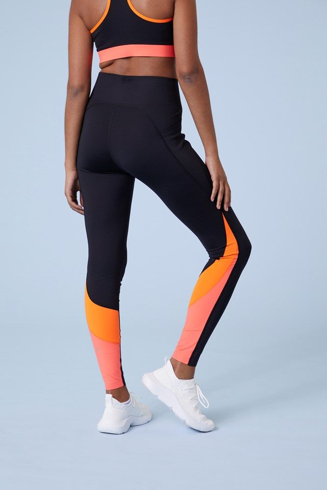 Colour Block Womens Bonded Leggings
