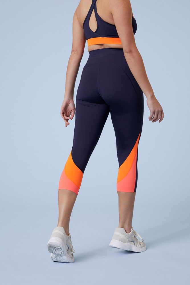 Colour Block Womens Capri Leggings