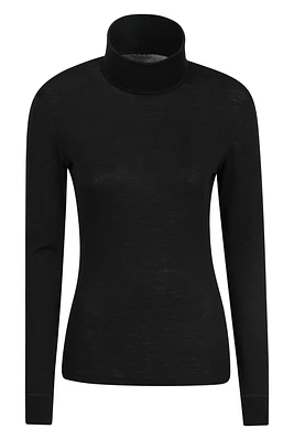 Womens Merino Roll Neck Top