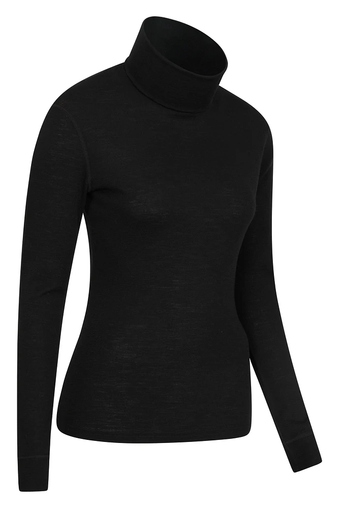 Womens Merino Roll Neck Top