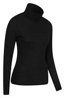 Womens Merino Roll Neck Top