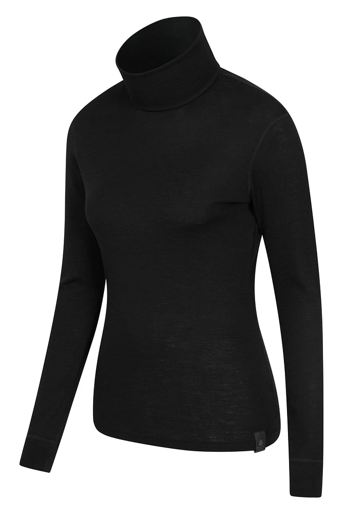 Womens Merino Roll Neck Top