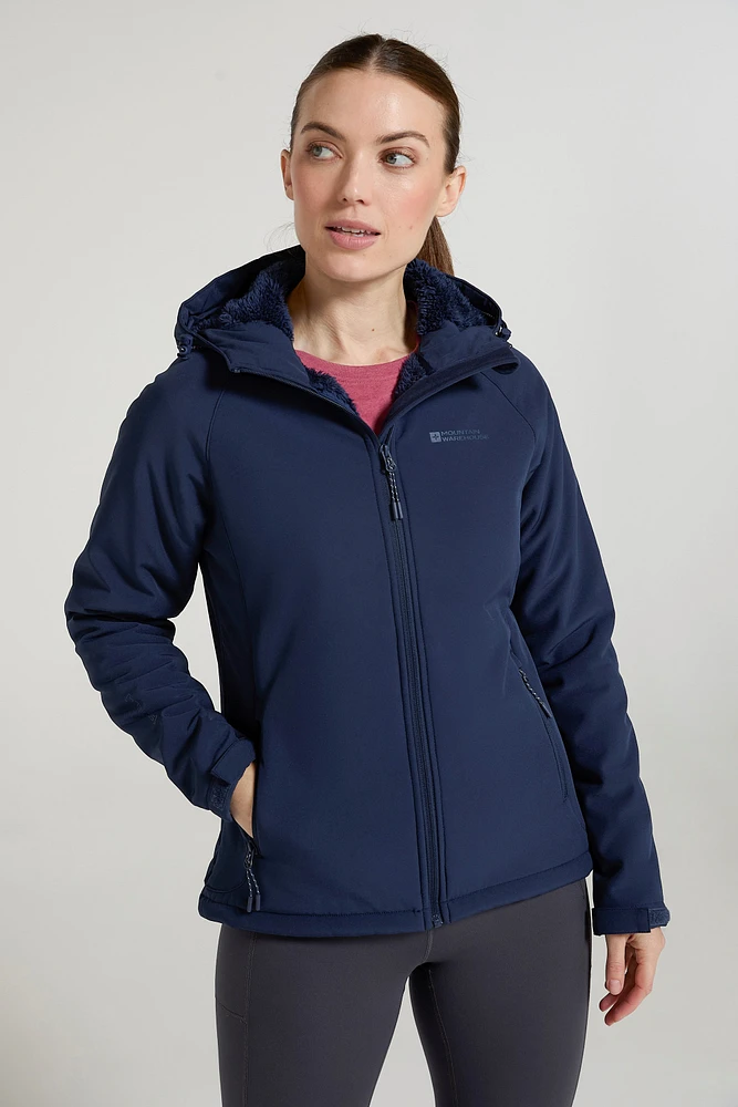 Arctic Womens Water-Resistant Fur-Lined Softshell Jacket