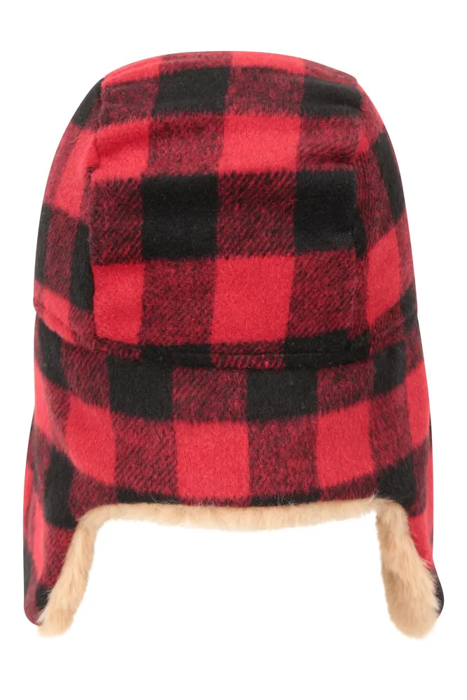 Kids Gingham Thermal Trapper Hat