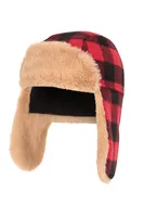 Kids Gingham Thermal Trapper Hat