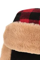 Kids Gingham Thermal Trapper Hat