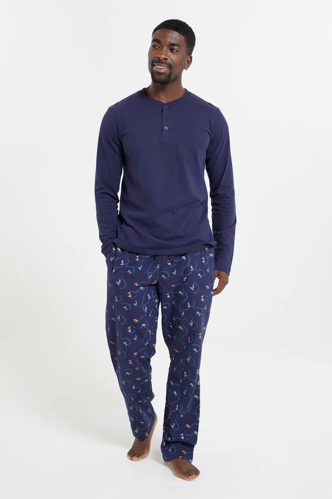 Mens Printed Woven Pajama Set